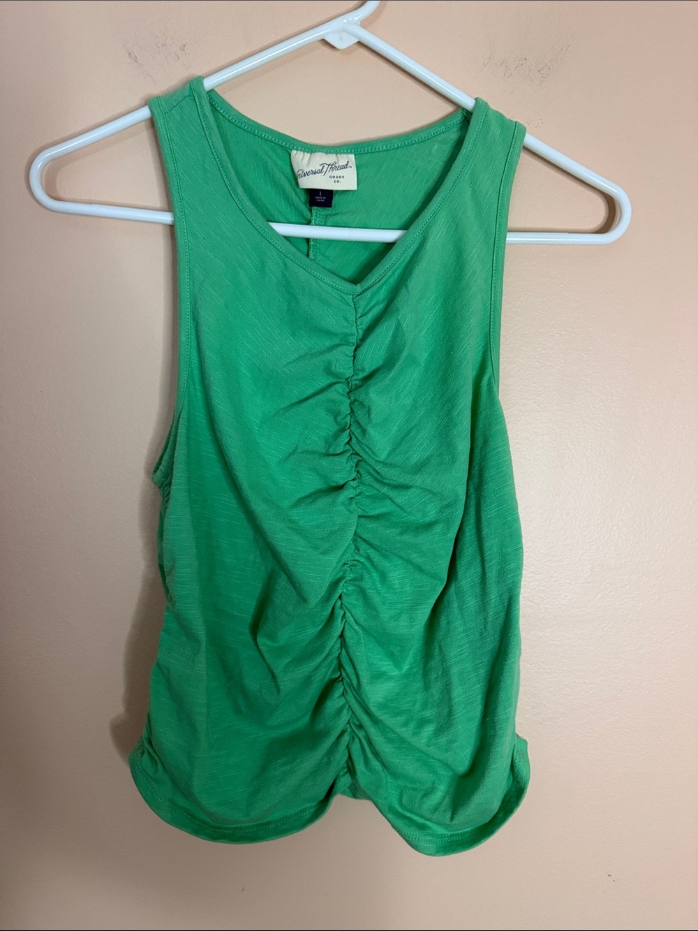 Universal Thread Bright Green Ruched Tank